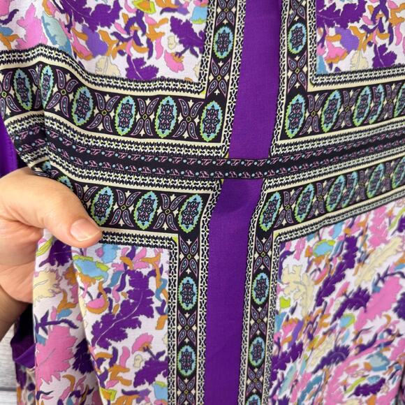 Susan Graver Plus Size Purple Floral Sleeveless Spring Blouse Size 2X - Picture 10 of 11